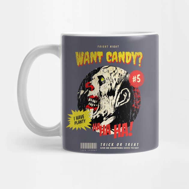 Want Candy? I Have Plenty! Creepy Halloween Clown by M n' Emz Studio